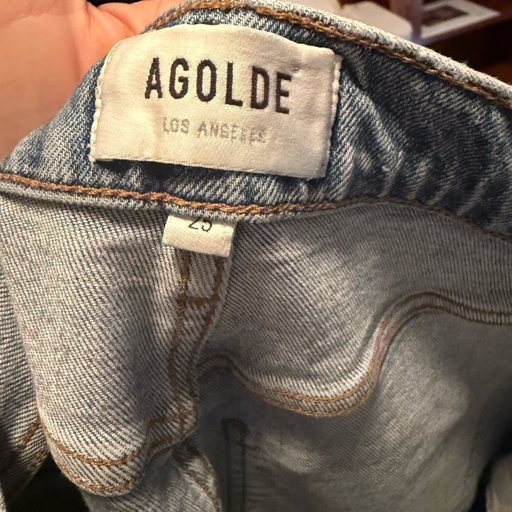 Agolde Riley Button Fly Blue Jeans Size 25 - Picture 6 of 7